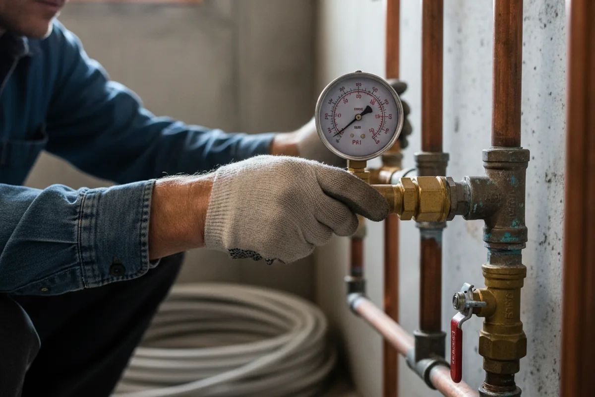 Pressure testing a repaired line during Water Line Repair in Sun Prairie